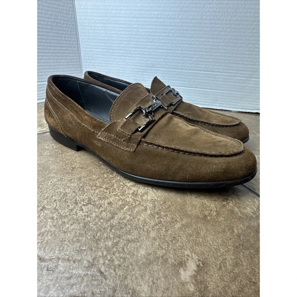 Bruno Magli Taso Bit Loafers Brown Suede 9M